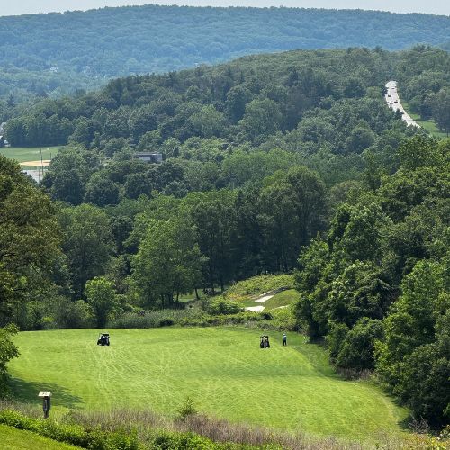 golf course picture on a beautiful day to support mental health