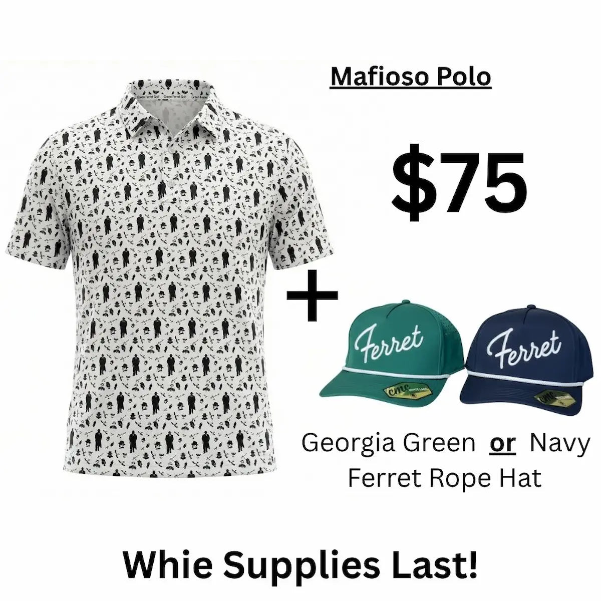 Mafioso Polo and Hat bundle for $75 from green ferret golf