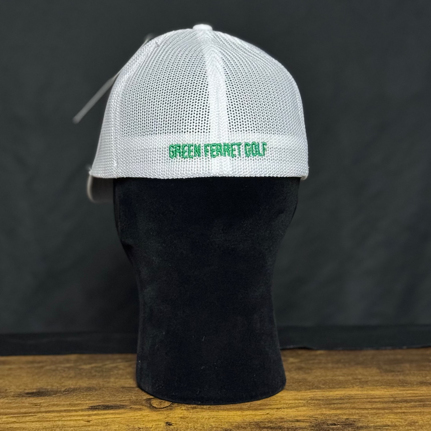 Ferret Script Hat - White with Green