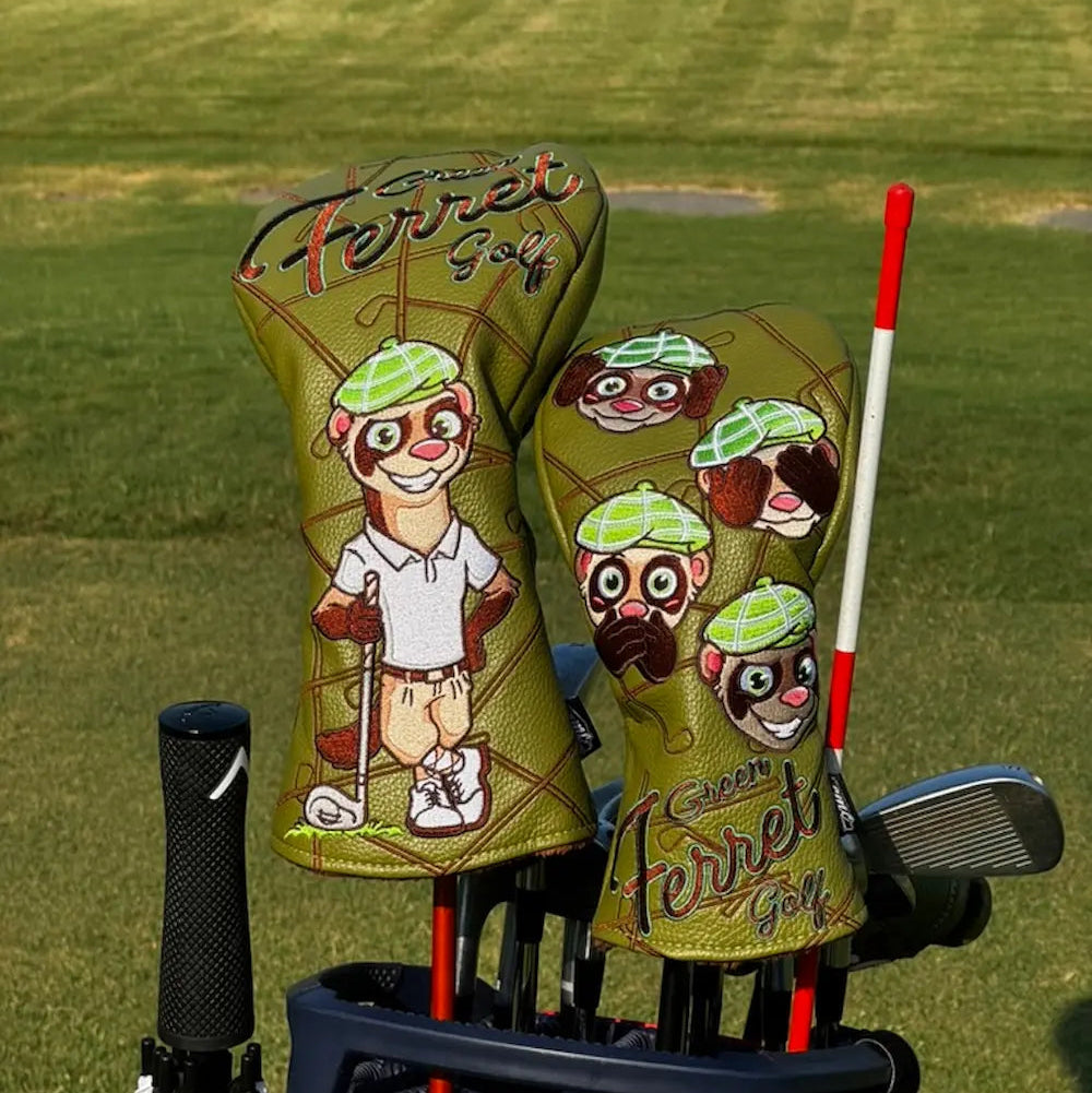 Finneus Ferret Headcover in a golf bag setup at Monroe Country Club