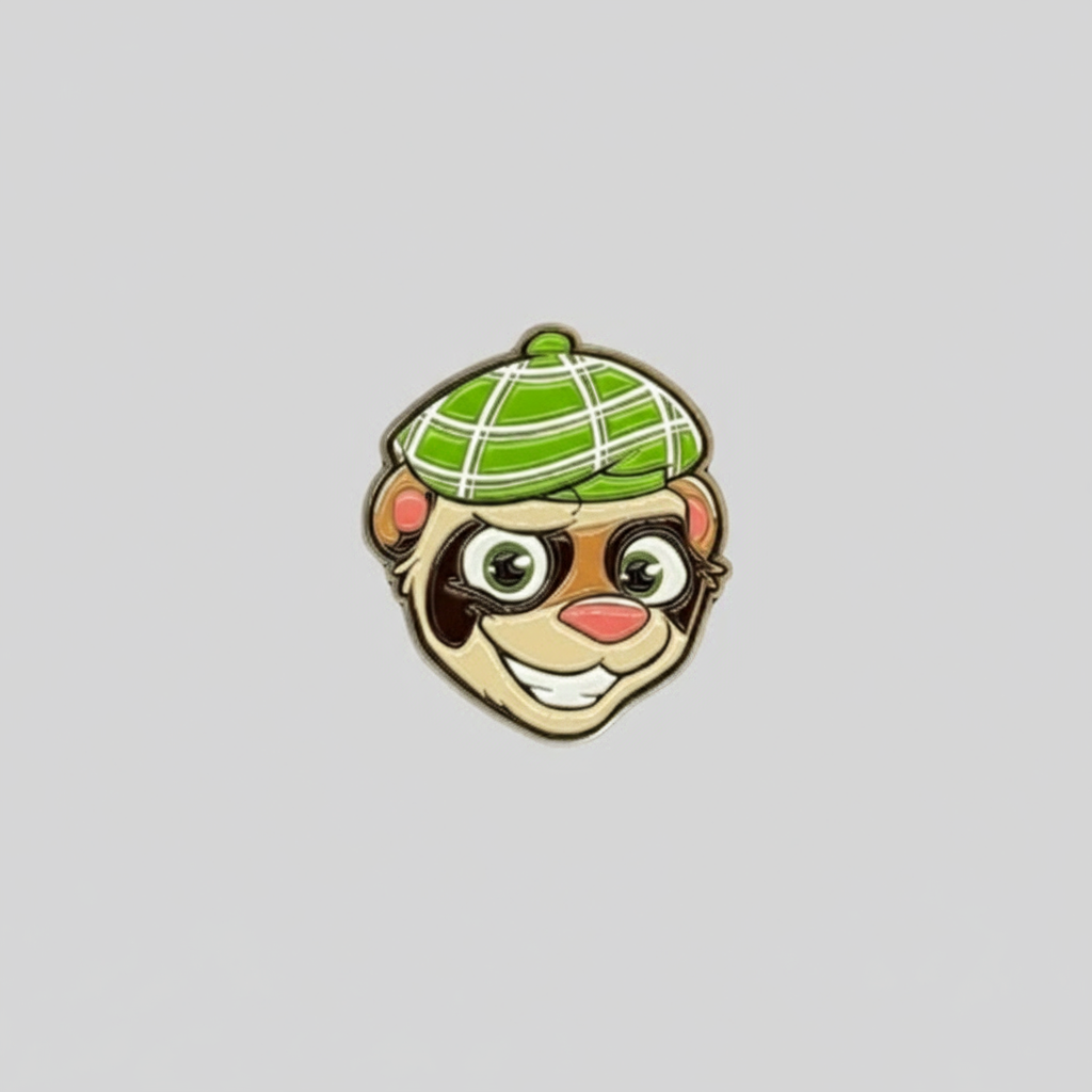 Finneus Ferret Large ball marker. Non magnetic face featuring FInneus' signature grin.