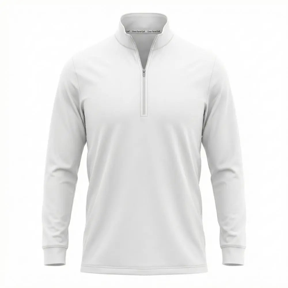 Players Quarter Zip jacket in white from Green Ferret Golf