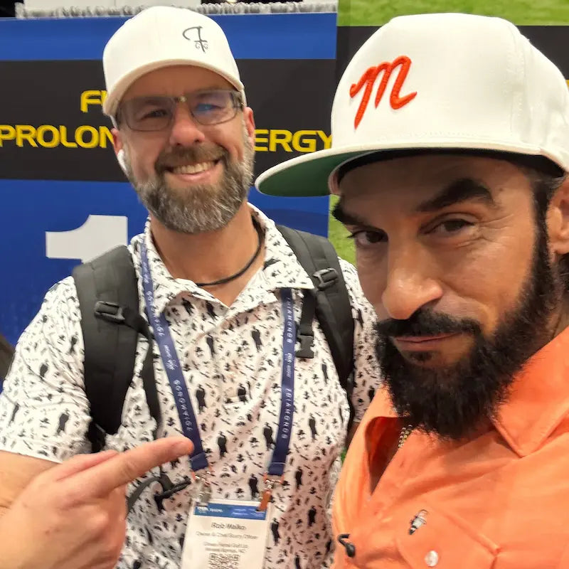 Rob in the Mafioso Polo with Manolo at the PGA Show in 2026