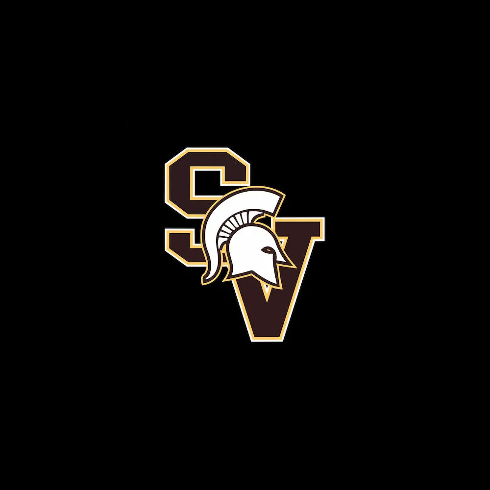 Logo with a spartan helmet on a black background