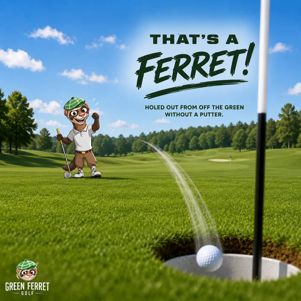 One of the coolest achievements for amateur golfers, it's a hole out from off the green for par of better not using your putter. Finneus Ferret scoring a ferret.